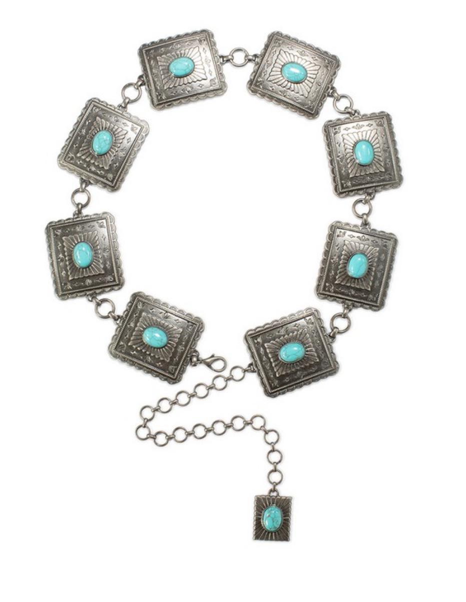 Ariat Western Belt Womens Chain Concho Scalloped Square |A1567433