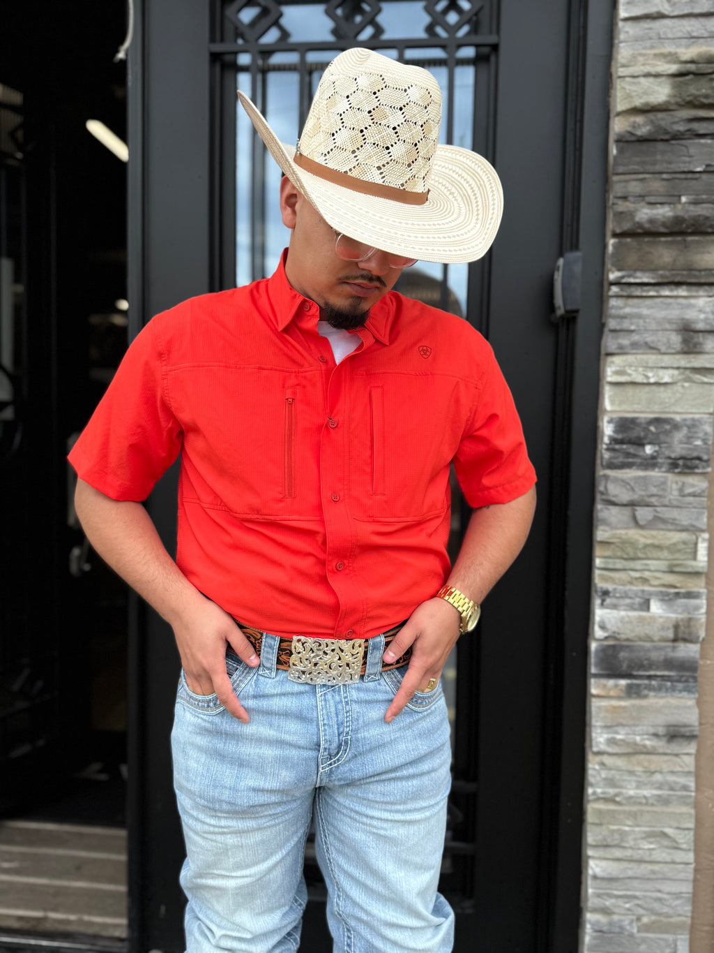Mens Ariat Venttek short sleeve Grenadine shirt | 10051344