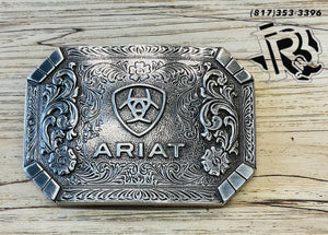 ARIAT FLORAL RECTANGLE SILVER - ACC BUCKLE - A37018