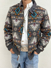 Load image into Gallery viewer, “ Nicholas “ | Hooey MENS bomber jacket tan/brown Aztec pattern | HJ090BRAZ