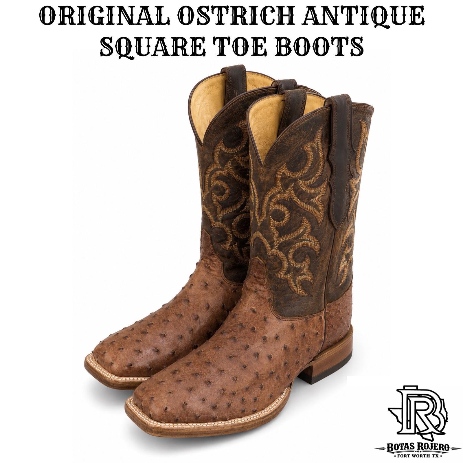VINTAGE MENS 9 1/2 D JUSTIN OSTRICH BOOTS Justin Vintage Ostrich smooth cowboy boots style 8722 sz 9 1/2 D main image 3