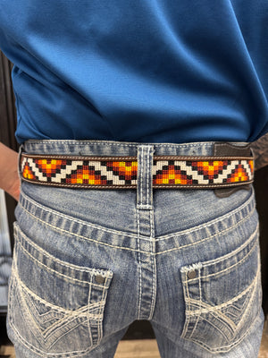 BEADED BELT ZIG ZAG DESIGN WHITE (KH-4082)