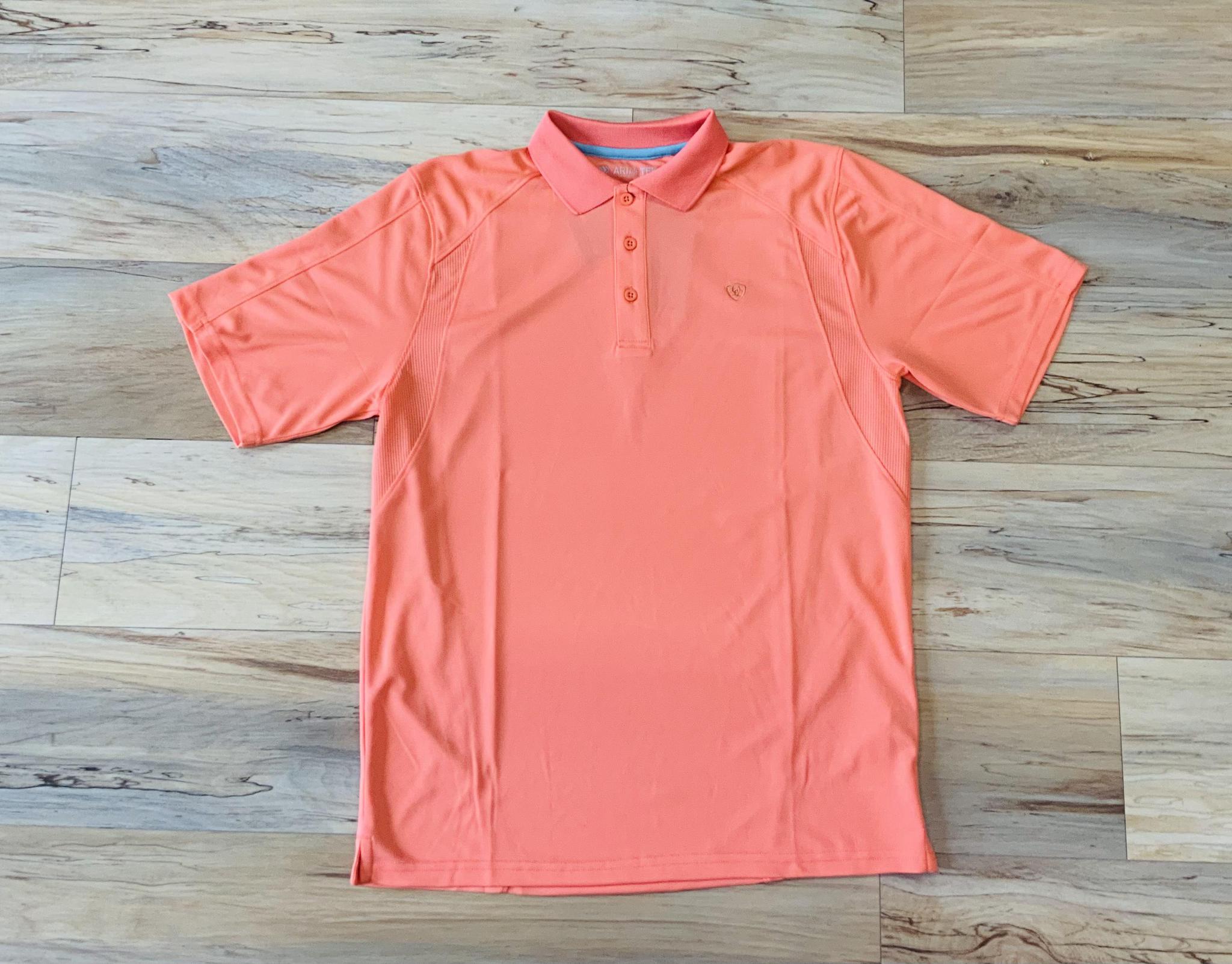Mens ariat ac polo peach echo | 10044937