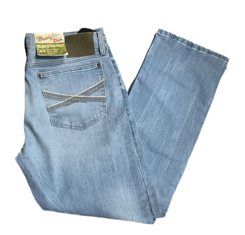MEN’S WRANGLER SLIM STRAIGHT LIGHT WASH JEANS | 1044MWXBE