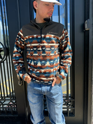 MENS ARIAT BASIS TURQUOISE SERAPE SWEATSHIRT | 10052731