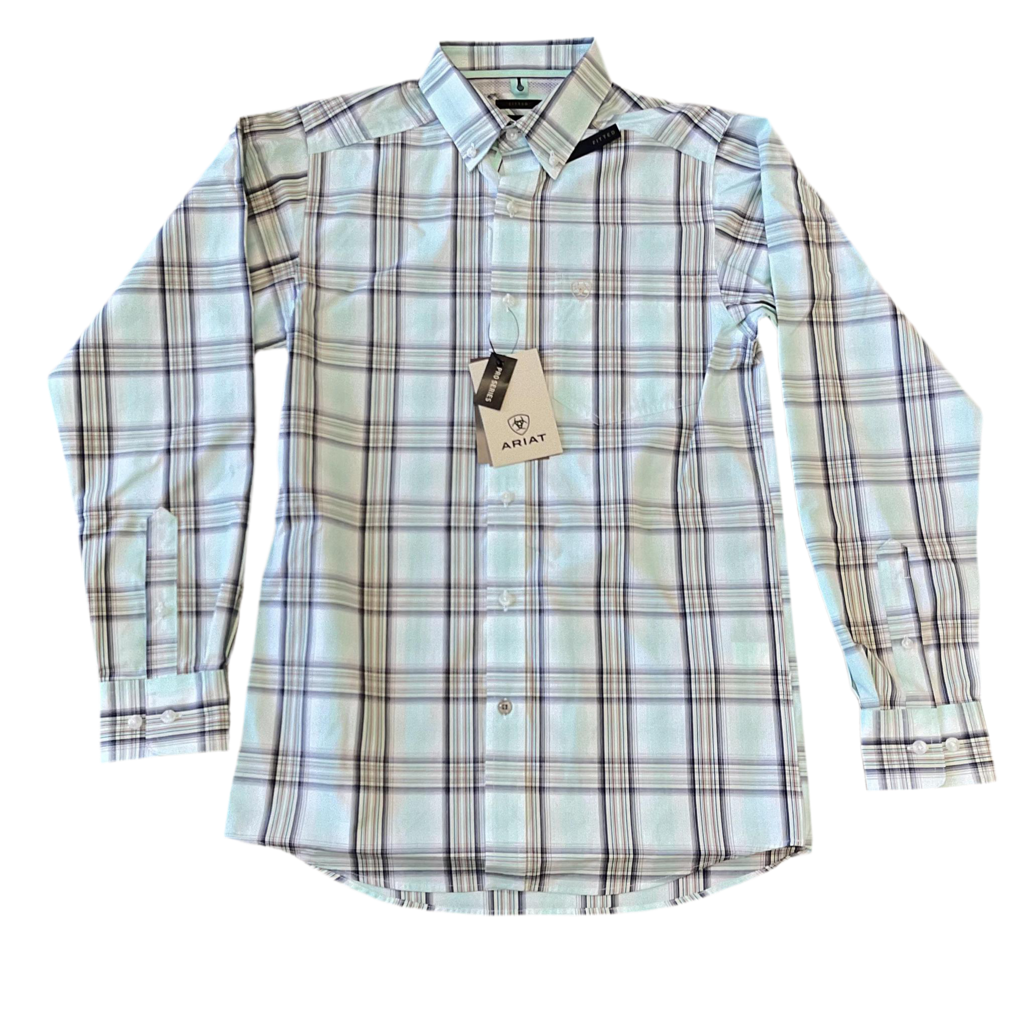 ARIAT MEN’S PRO CORBAN FITTED MINT LONG SLEEVE SHIRT| 10054808