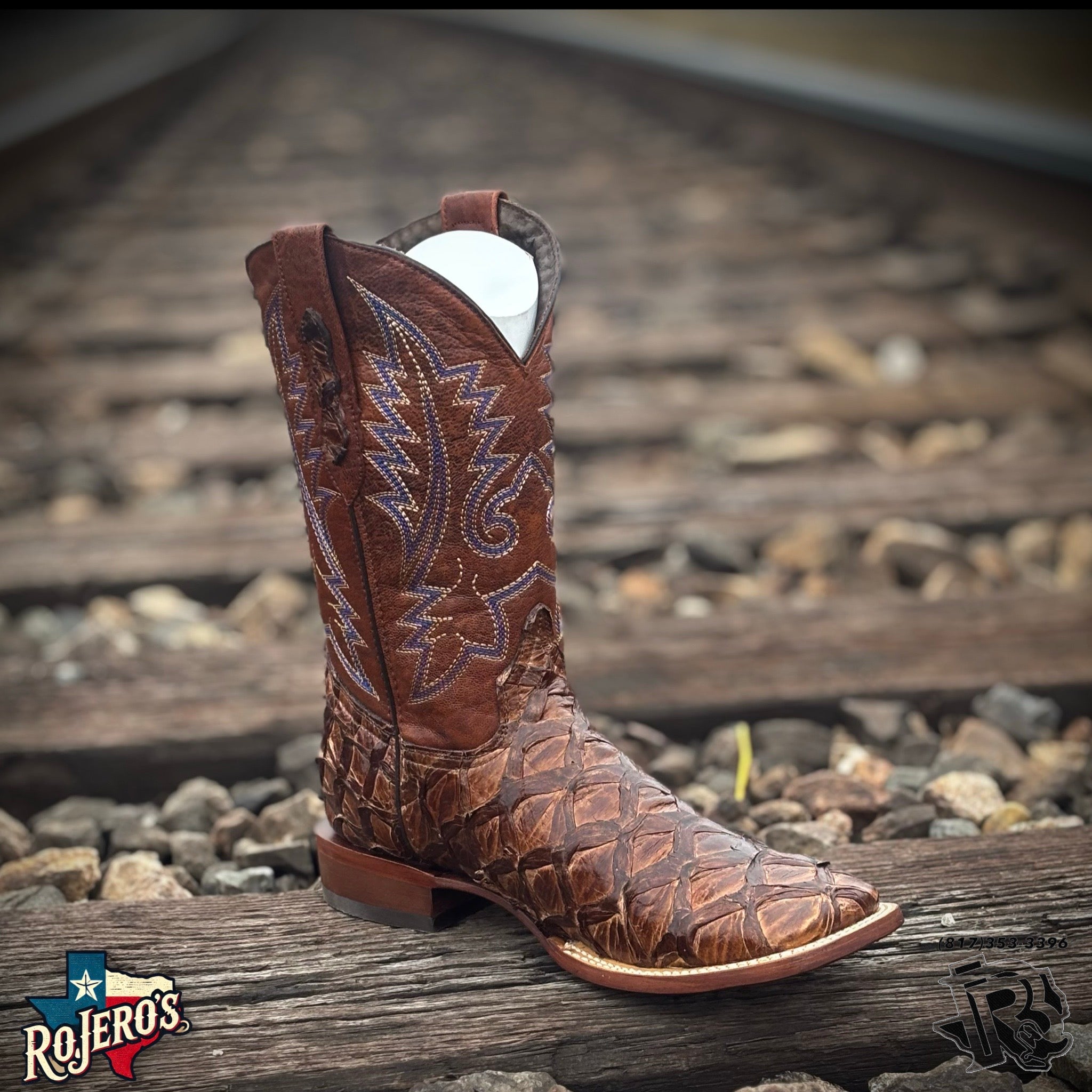 FISH BOOTS (BIG BASS) | DARK BROWN ORIGNAL FISH MEN SQUARE TOE BOOTS