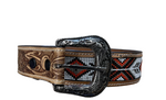 ‘’ELI’’ MENS WESTERN TOOLED LEATHER BEADED