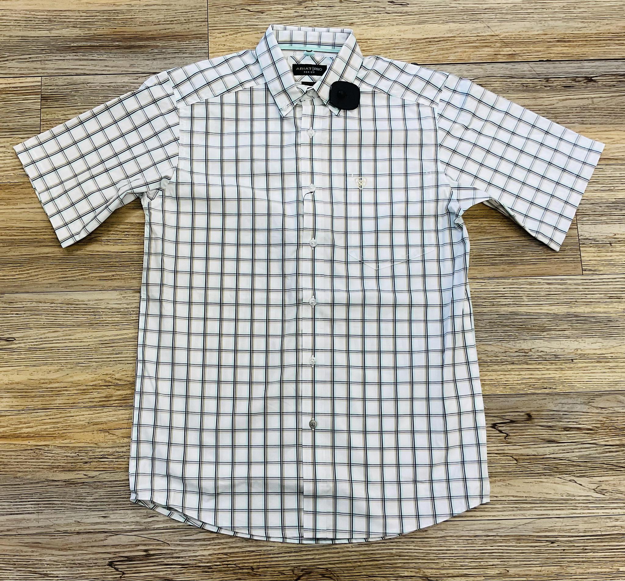MEN’S ARIAT PRO COOPER SHORT SLEEVE WHITE SHIRT | 10054823