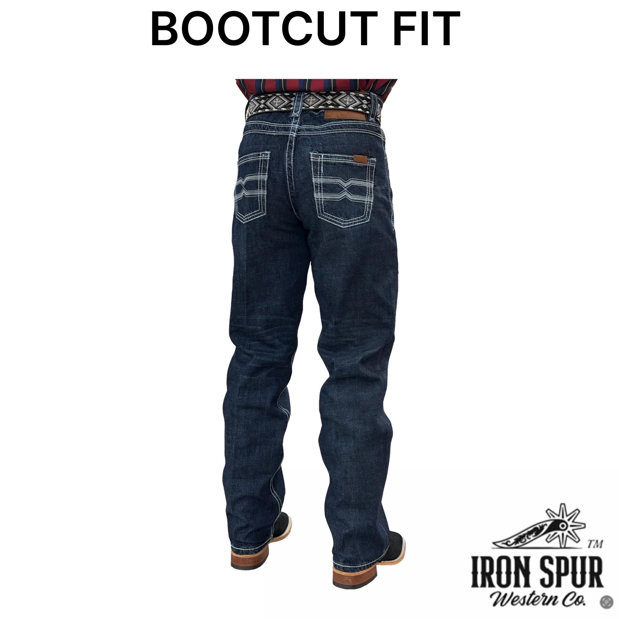 04 | BOOTCUT IRON SPUR DARK BLUE WESTERN MEN JEAN – Botas Rojero