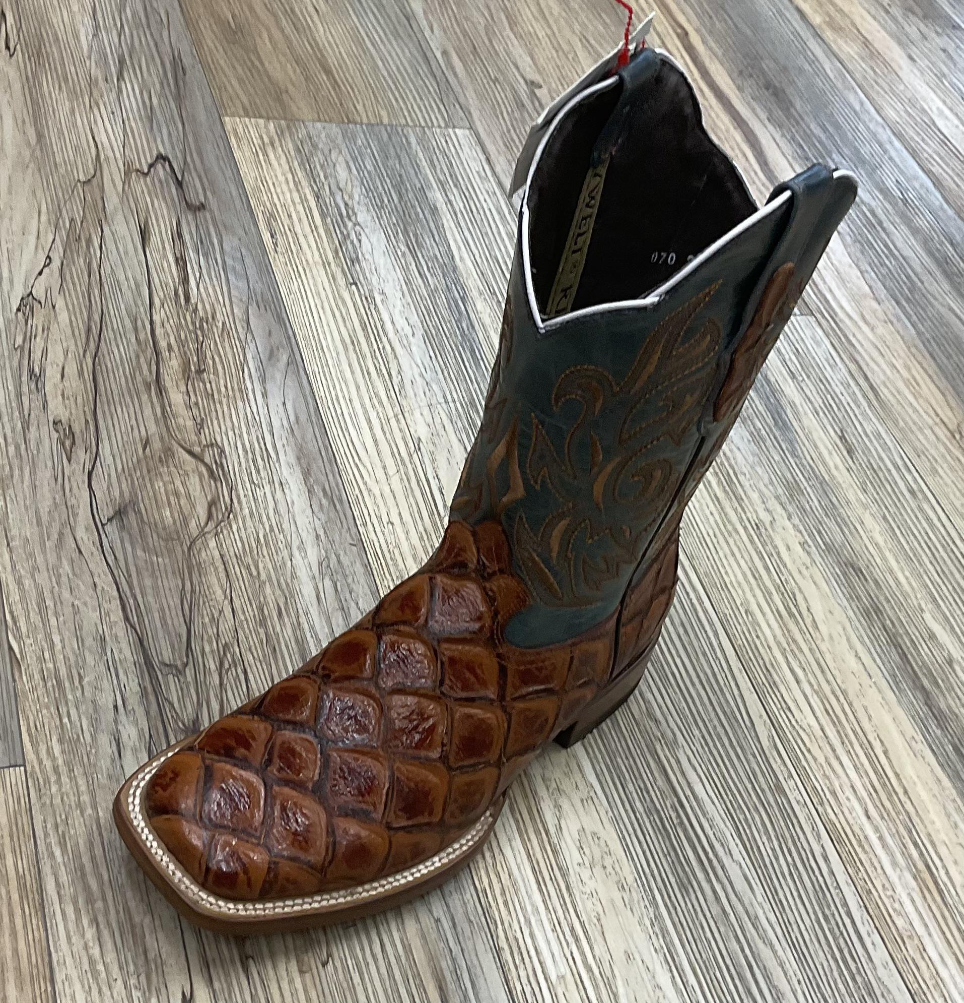 MEN’S WESTERN BOOT FISH PRINTED SHEDRON