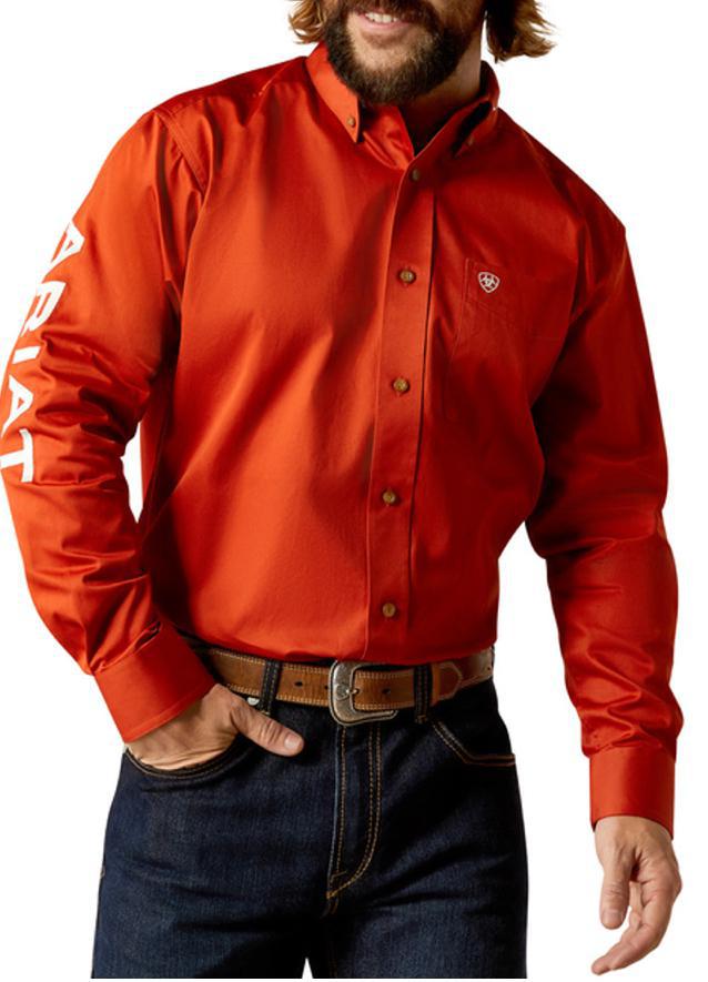 DARK ORANGE MEN’S ARIAT BUTTON UP SHIRT (10052823)