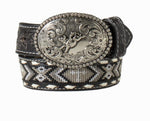 NOCONA BOY'S BLACK EMBROIDERED INLAY BELT | N4441601