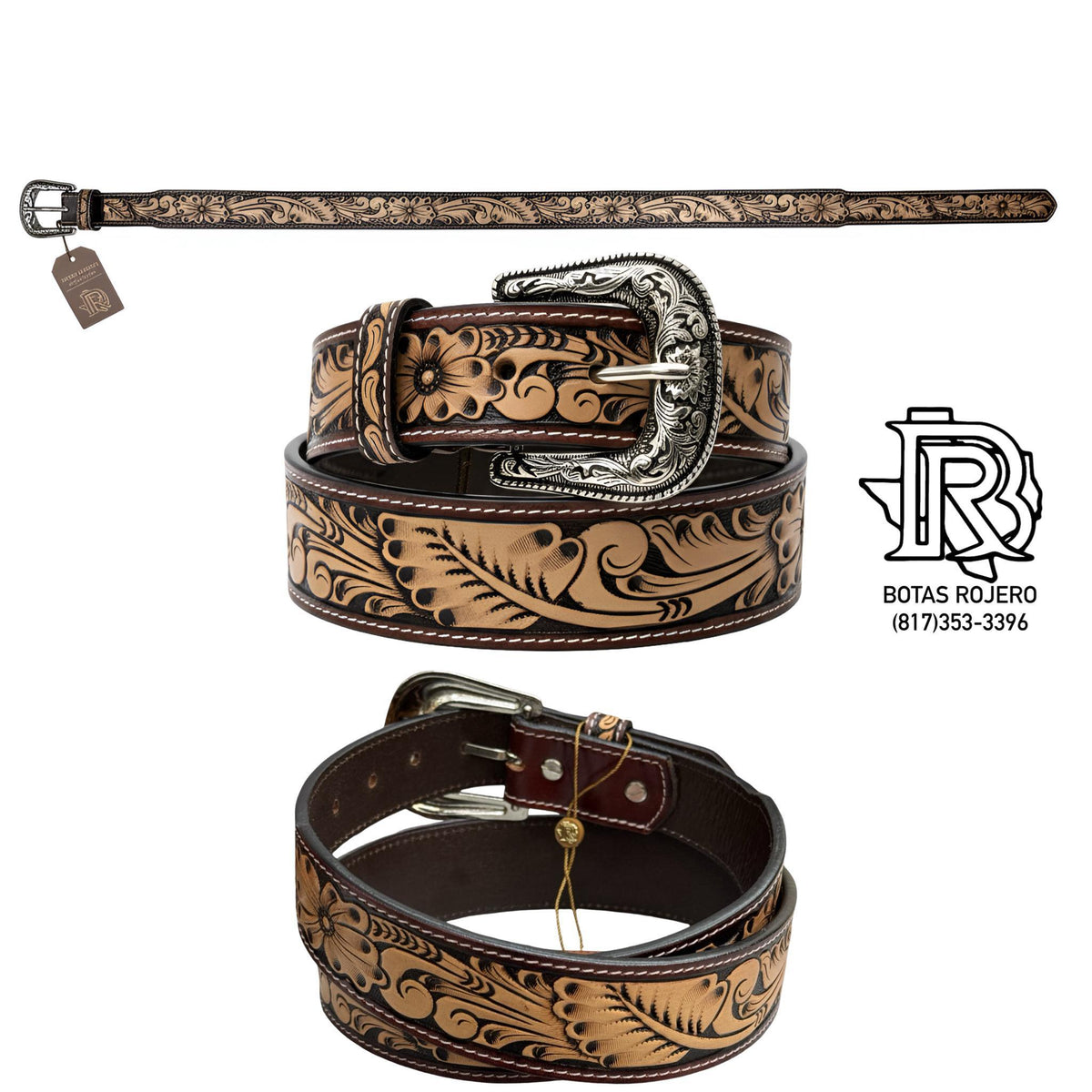 EL DORADO TOOLED BELT “ | IRON SPUR WESTERN BELT 1.75 INCH – Botas Rojero
