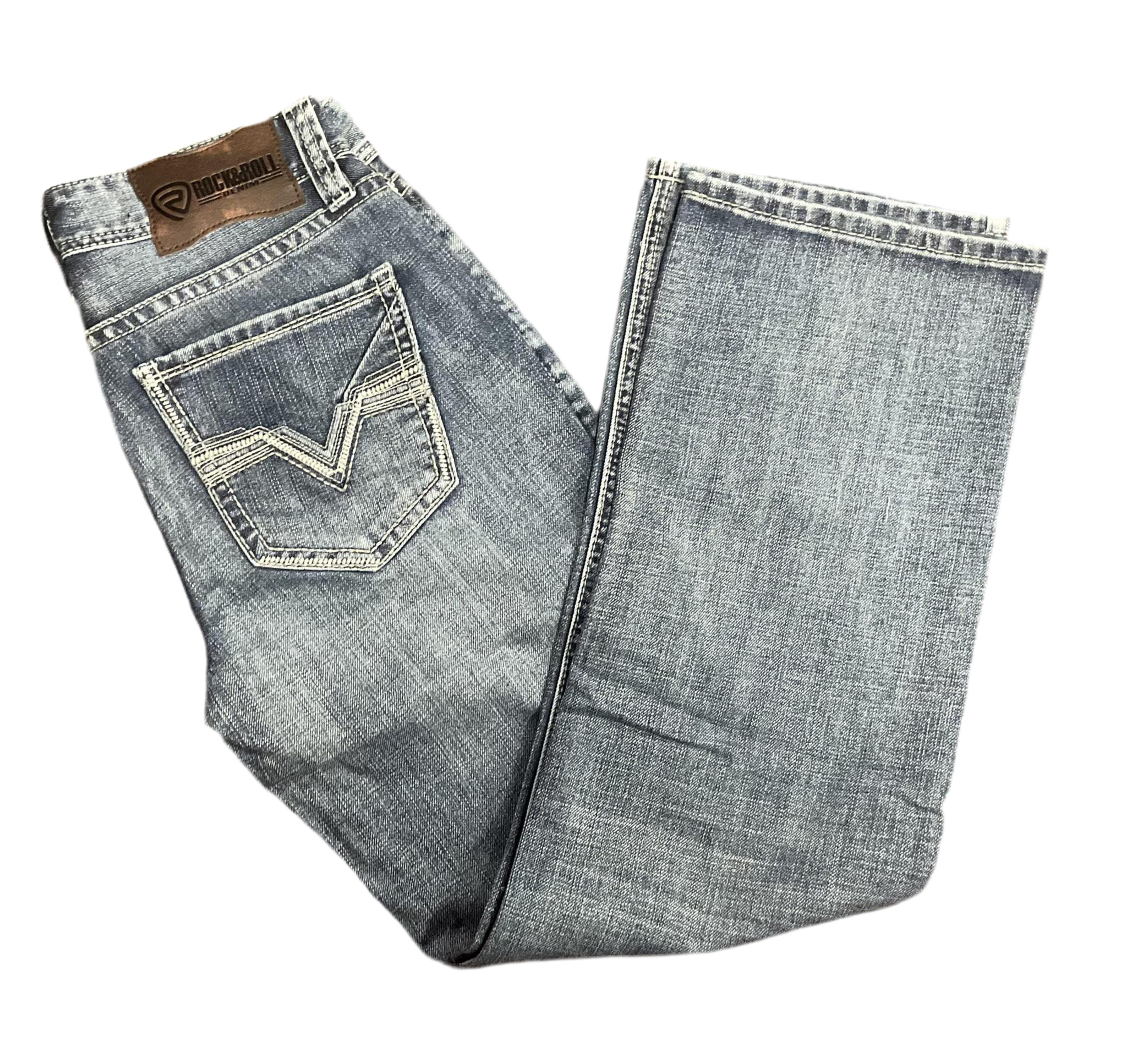 MENS LADDER STICH W RAISED DENIM MEDIUM VINTAGE ROCK & ROLL |RRMD0SRZPJ RED LABEL