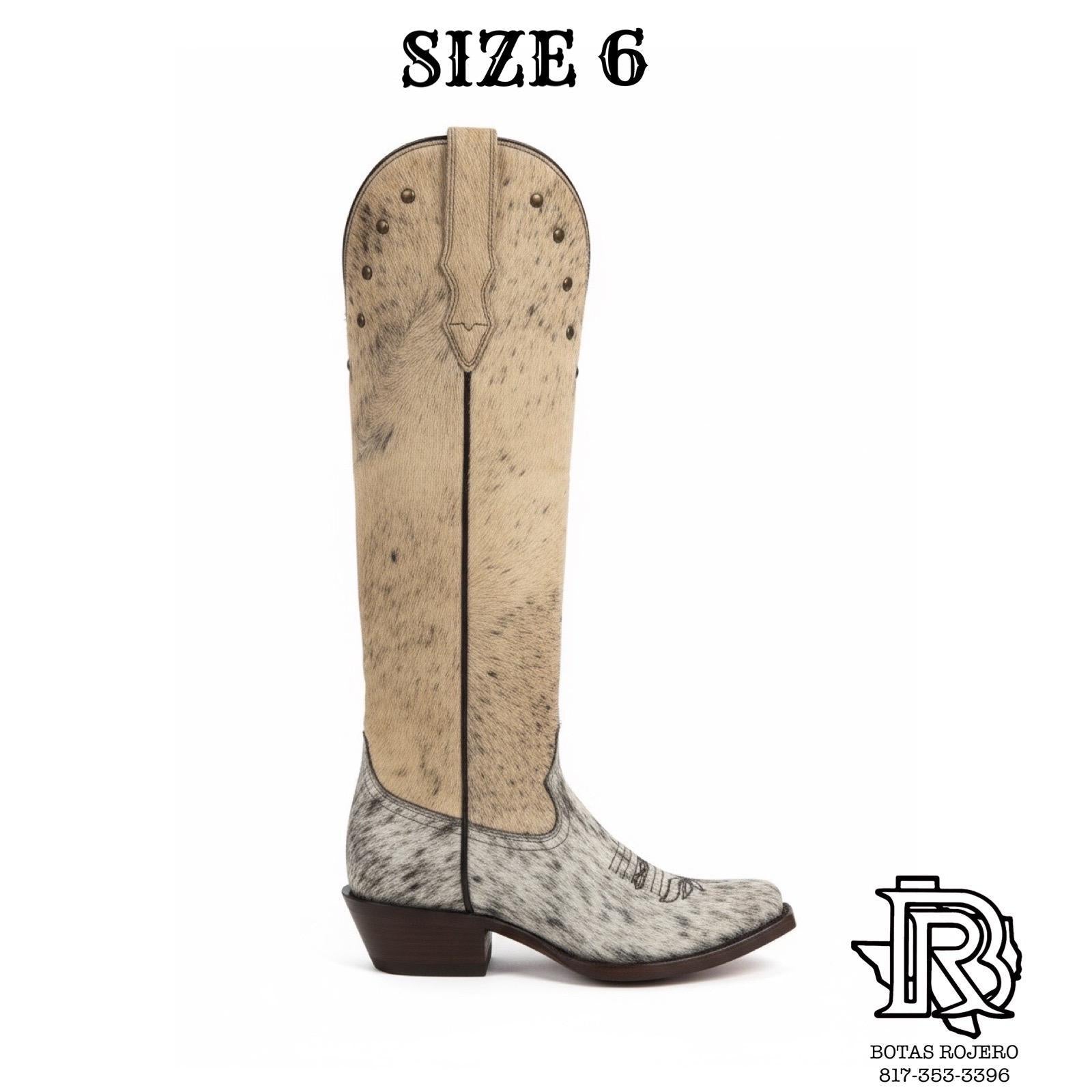 SIZE 6 WOMEN COWHIDE BOOTS POINT TOE HIGH BOOT SHAFT