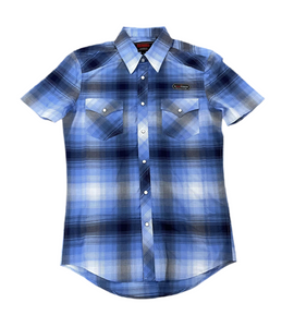 MEN’S ROCK & ROLL PLAID BLUE SHORT SLEEVE SHIRT | BMN3S05857