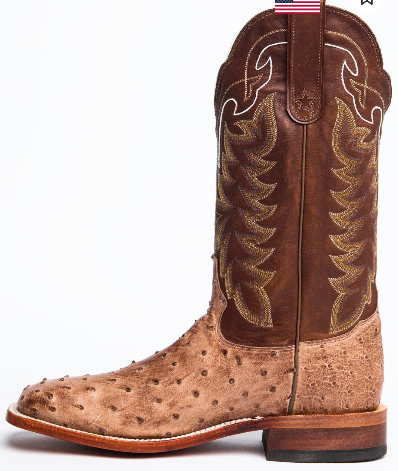 Tony Lama Square Mens Desert Sand Hays Ostrich Cowboy Boots