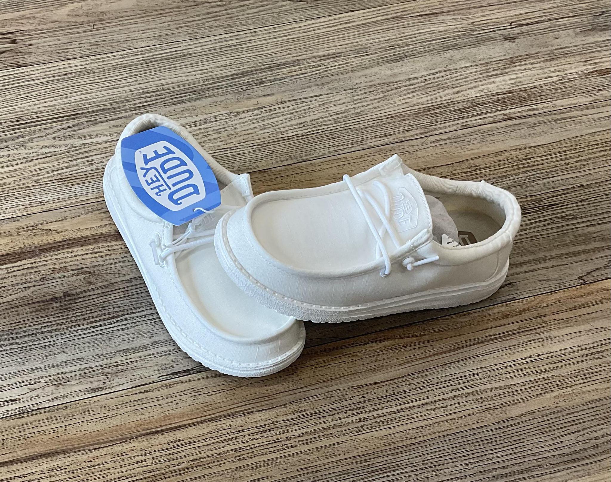 Hey Dude Youth Slub Canvas White | 40044-100