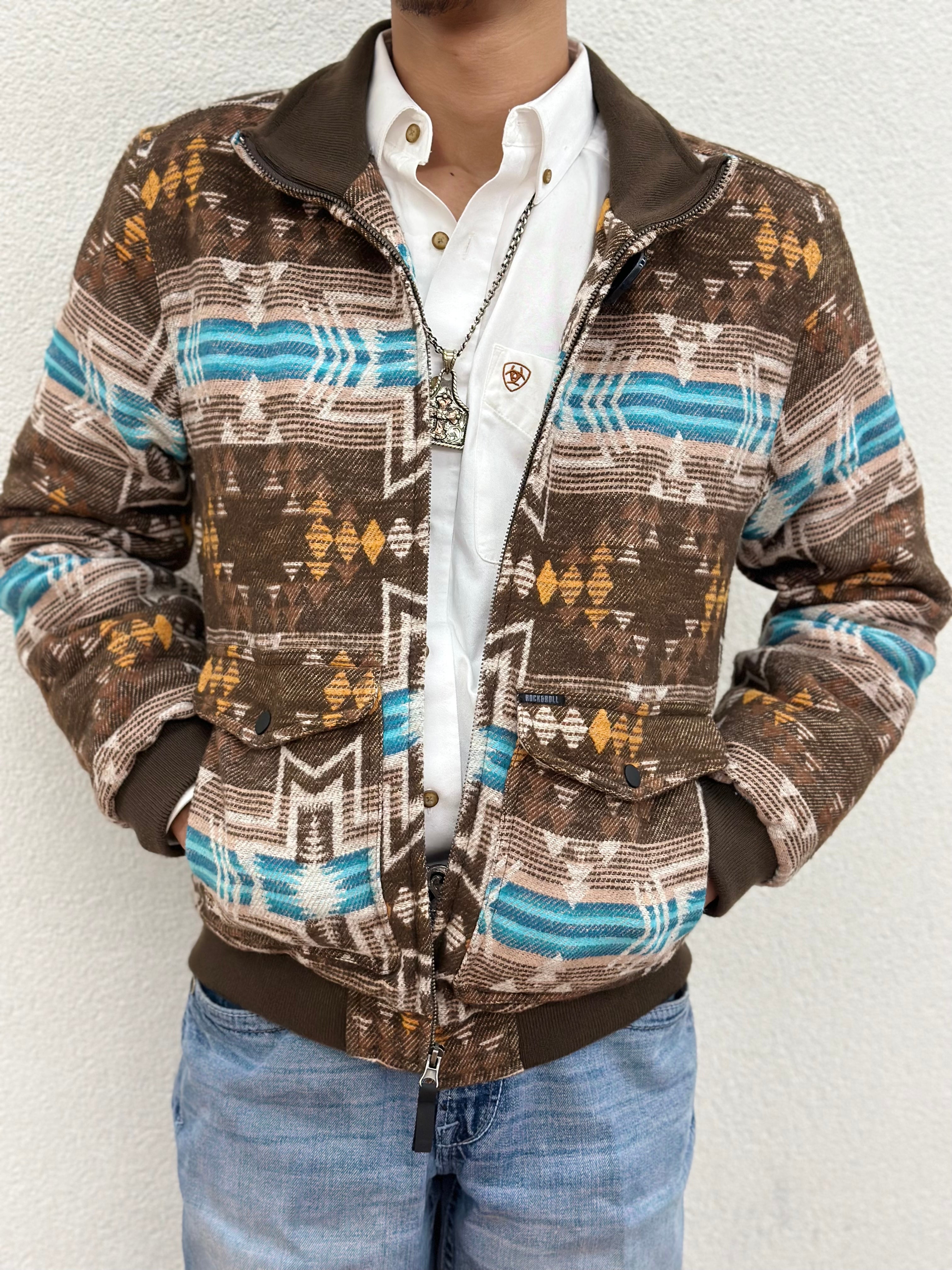 “ Anthony “ | ROCK&ROLL Cotton Aztec Bomber Coat RRMO92RZX5