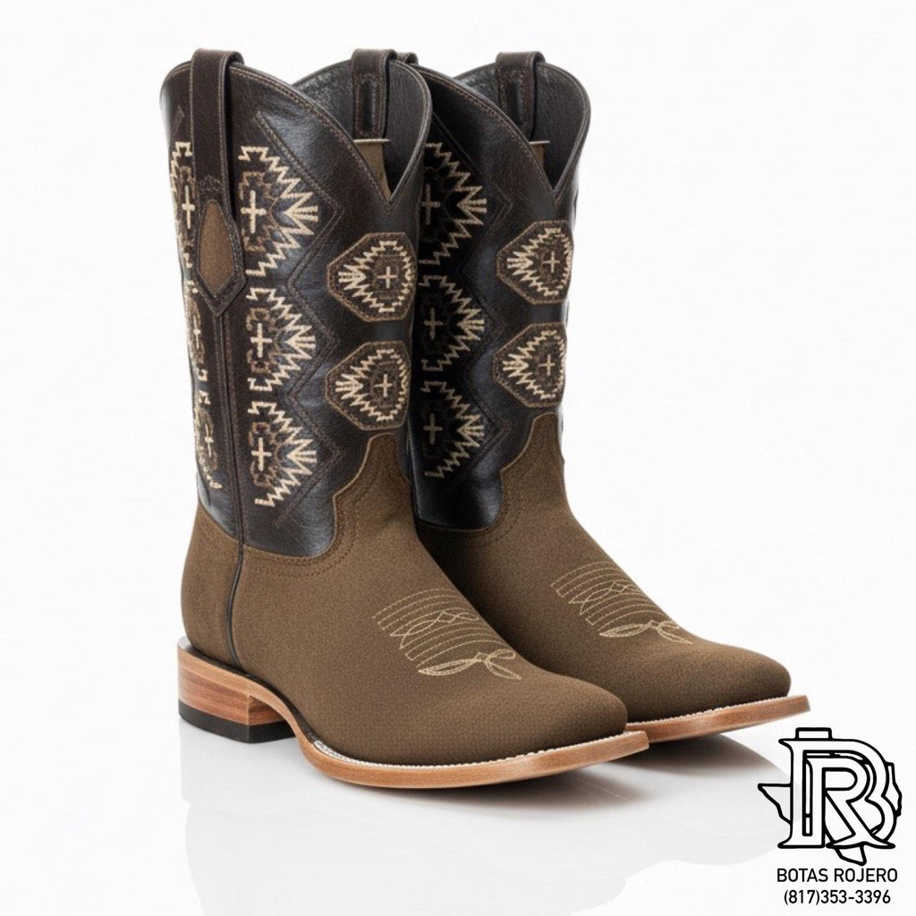 Jose “ | ROUGH OUT SQUARE TOE BOOTS MEN WESTERN BOOTS – Botas Rojero