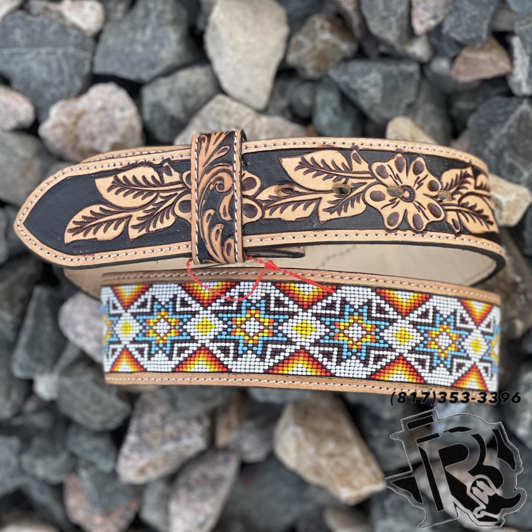 “ SHAN “ MEN WESTERN BELT MULTI COLOR BEADED INCH BELT