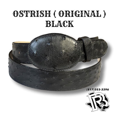 “ MICHAEL “ | BLACK OSTRICH ORIGINAL 1.5 Inch wide