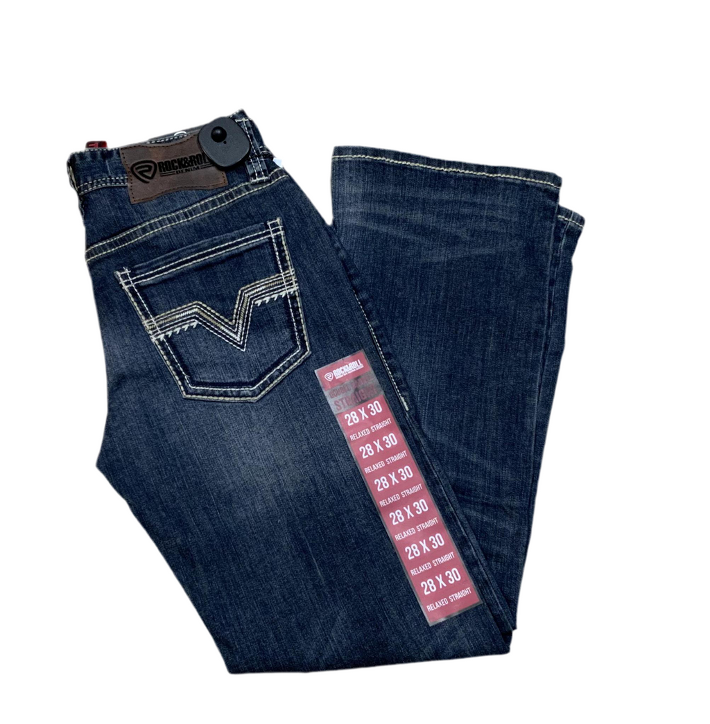 MENS ROCK & ROLL TWOTONE ROPE STITCH STRAIGHT DARK VINTAGE | BM0SD03102 RED LABEL