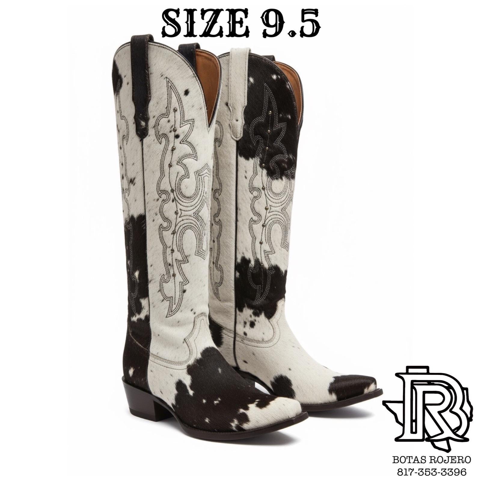SIZE 9.5 COWHIDE BOOTS WOMEN WESTERN BOOTS TALL SHAFT