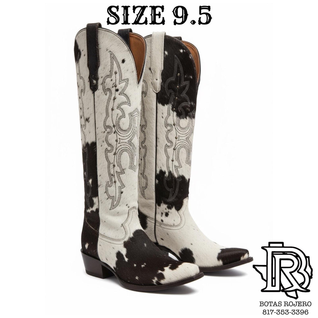 SIZE 9.5 COWHIDE BOOTS WOMEN WESTERN BOOTS TALL SHAFT