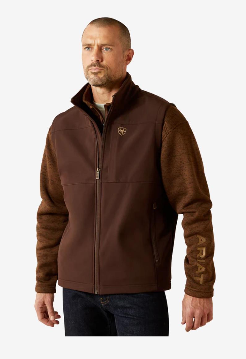 Ariat Mens Vernon Softshell Vest Coffee Bean |10062601
