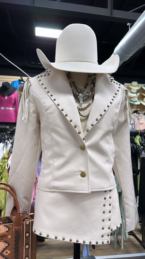 ‘’ELIZABETH’’ CREAM LEATHER SHORT