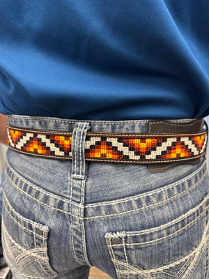 BEADED BELT ZIG ZAG DESIGN WHITE (KH-4082)