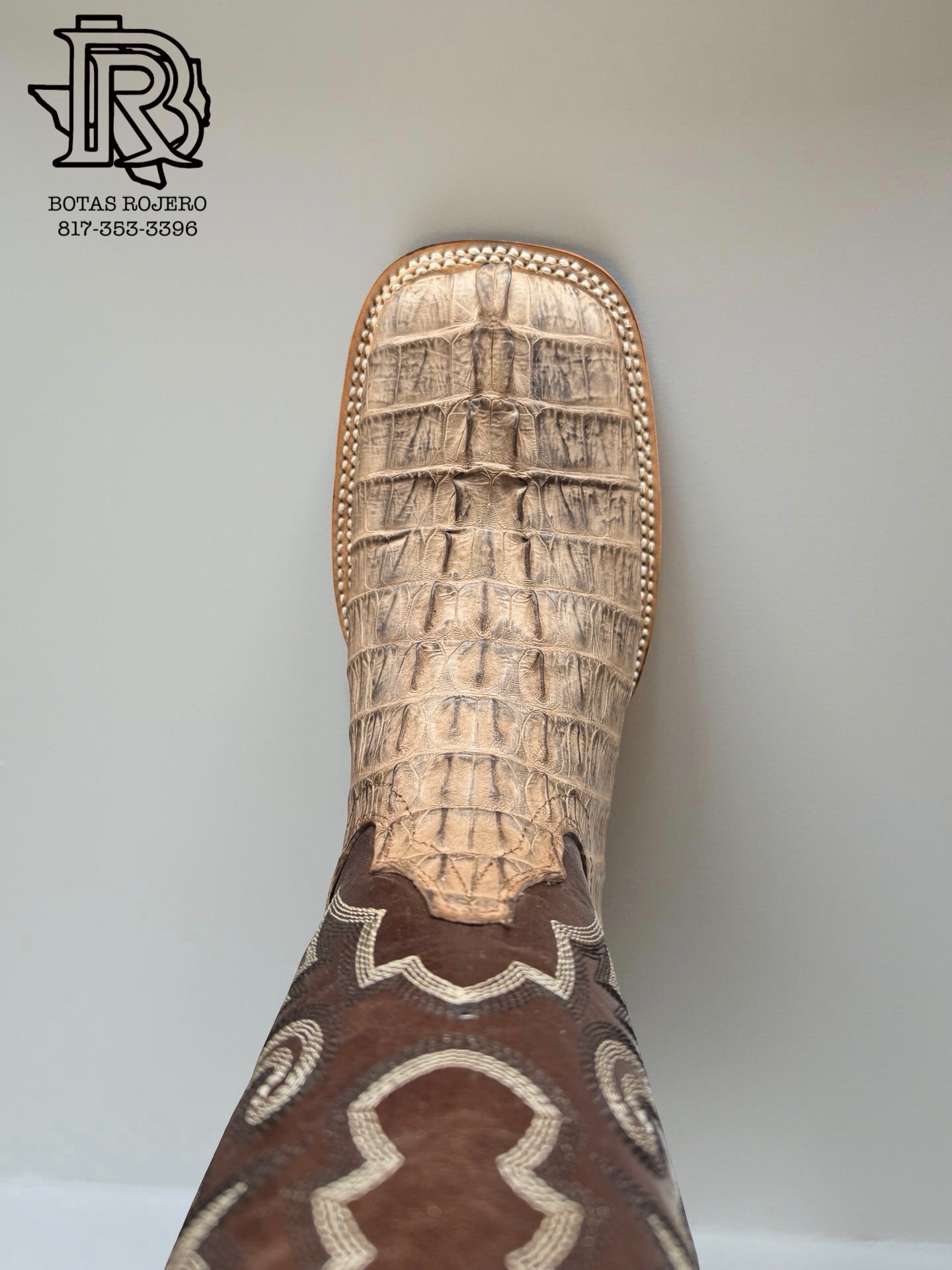 “ TAYLOR “ CAIMAN ORIGINAL LEATHER TAIL COLOR CIGAR MEN SQUARE TOE WESTERN BOOTS