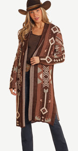 WOMENS ROCK & ROLL BROWN AZTEC DUSTER | BW95T05258