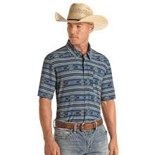 Mens woven navy shirt panhandle performance |PPMS1DR0XB