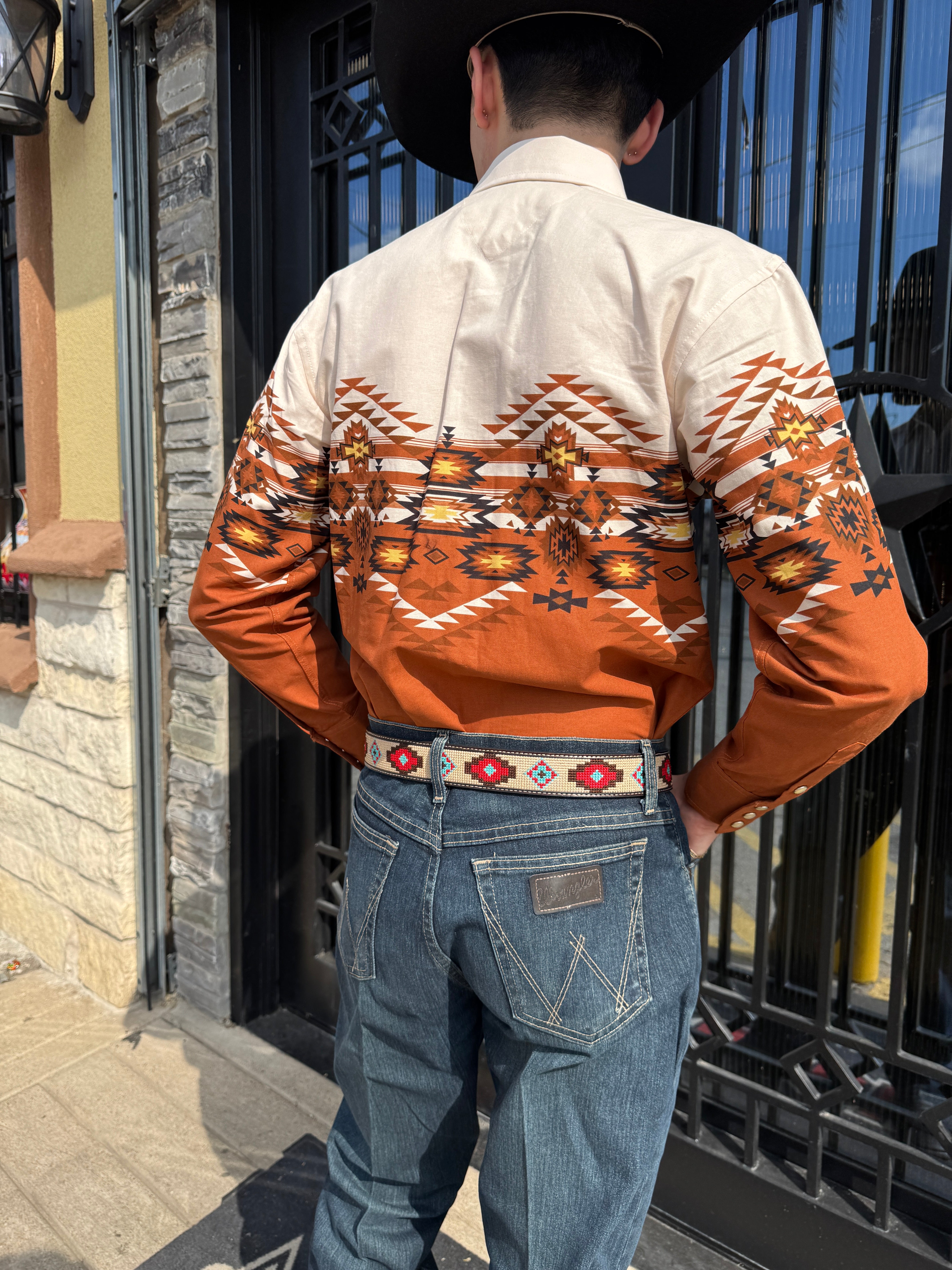 MEN’S PANHANDLE AZTEC PRINT BORDER SHIRT |SMN2S06050