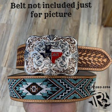 “ TEXAS “ | WESTERN SQUARE BUCKLE TOOLED DESIGN