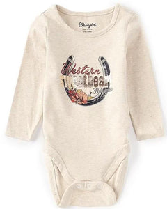 Wrangler® Baby Girls Newborn-24 Months Long Sleeve Western Sweetheart Bodysuit|112335333
