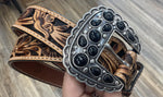 ‘’LINA’’ Women's Angel Ranch Belt Tan and Black |D140010101