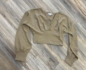 CARMEN CAMEL KNIT TOP