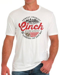 CINCH MEN’S BUNKHOUSE WHITE TEE | MTT1690659