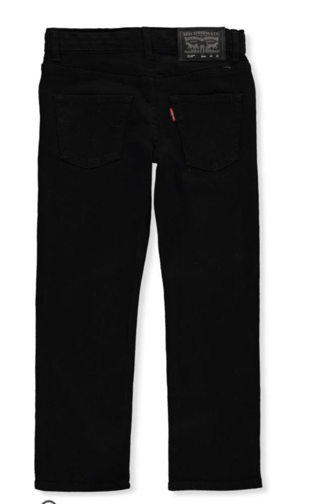 LEVI'S BOYS' 514  BLACK STRAIGHT PERFORMANCE JEANS |91J950-508