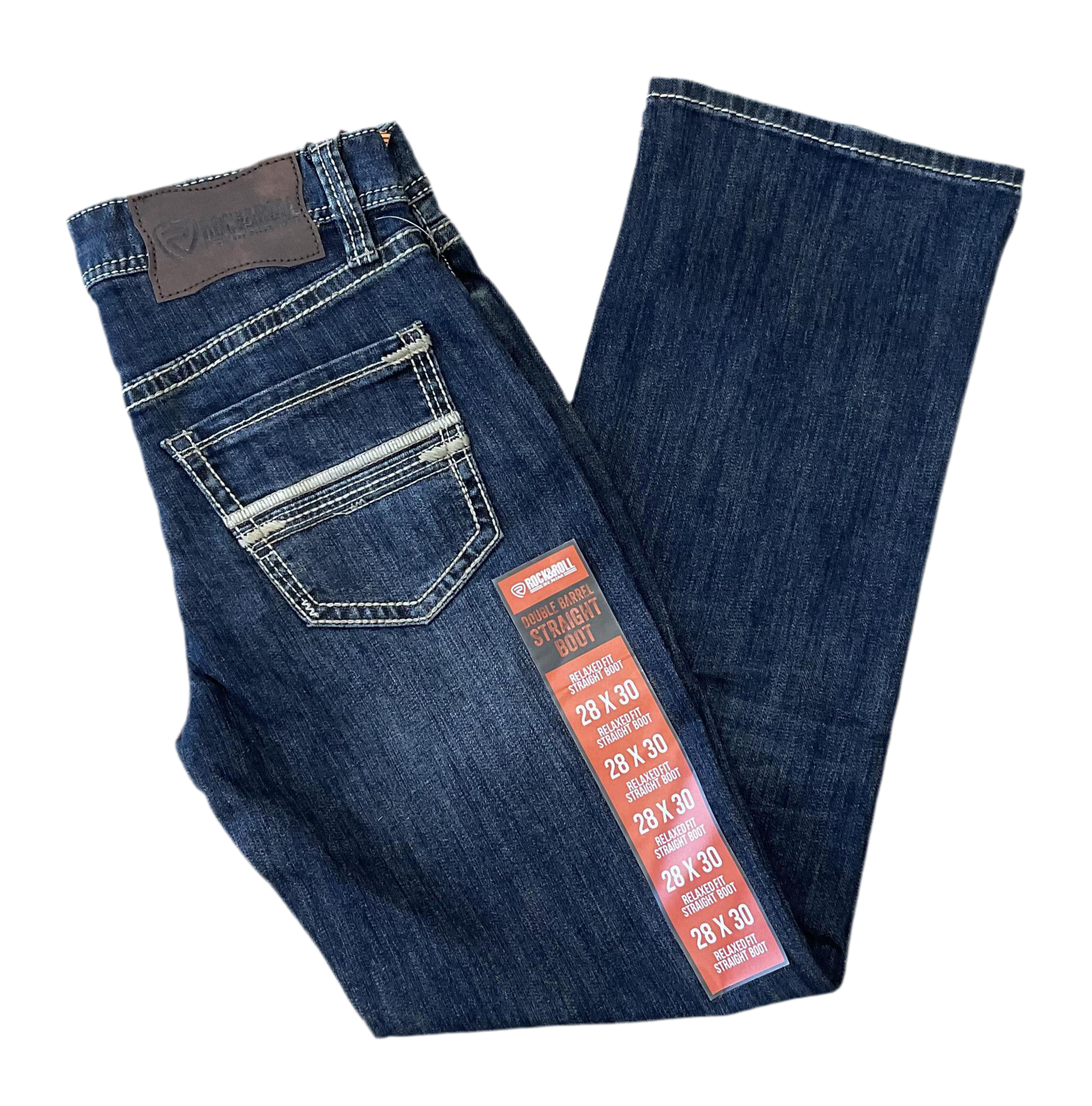 MENS ROCK & ROLL STRAIGHT ROPE EMB DARK VINTAGE JEANS |BM0SD04816 ORANGE LABEL