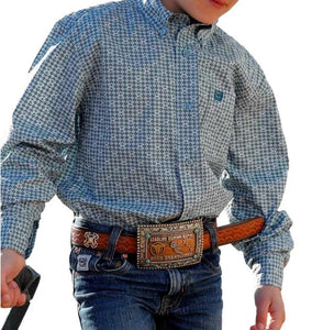 BOYS CINCH LIGHT BLUE LONG SLEEVE SHIRT |MTW7060371
