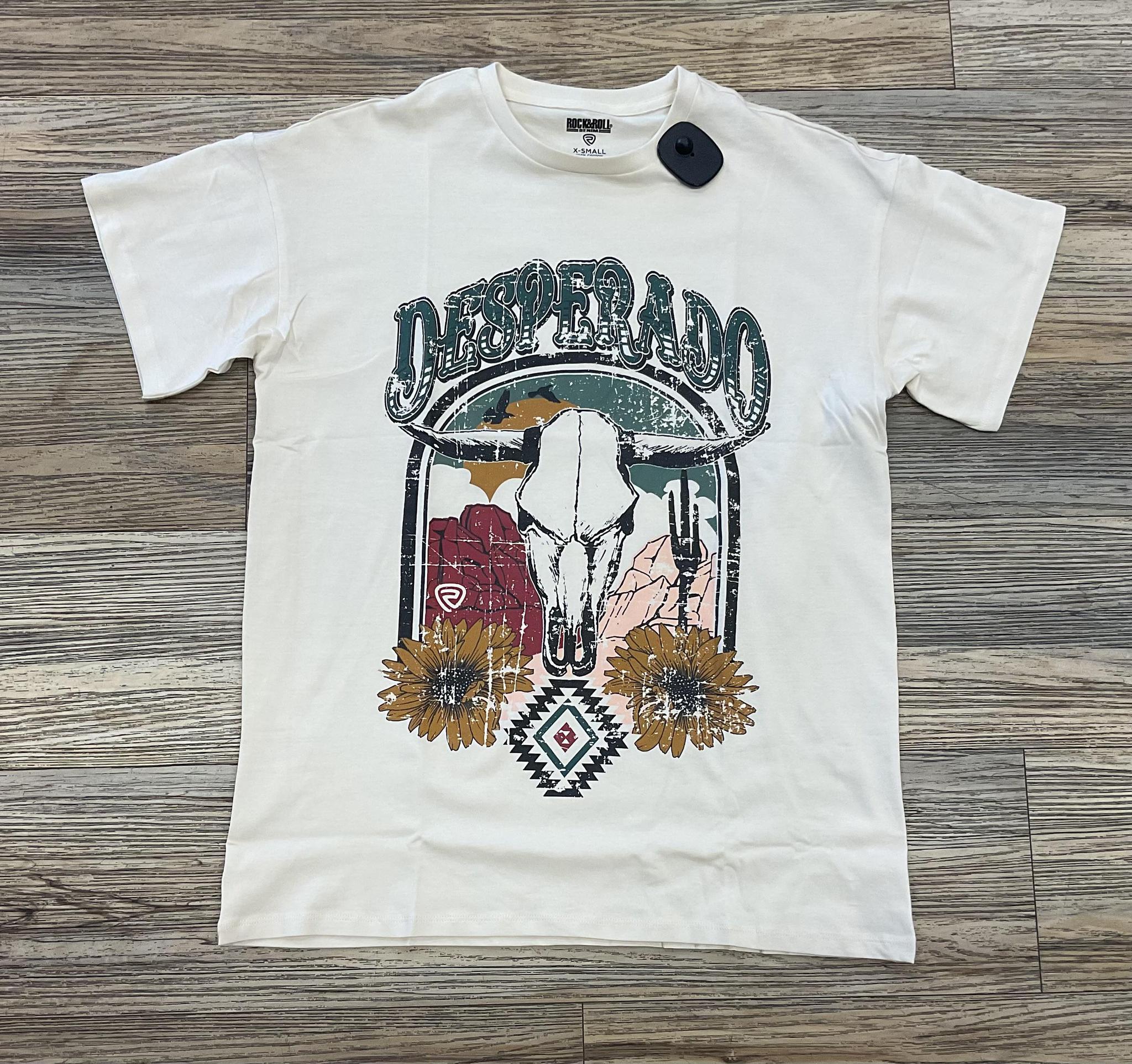 ‘’LESLY’’ ROCK & ROLL WOMENS NATURAL OVERSIZED TEE |BW21T06454