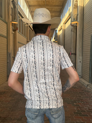 MEN’S ROCK & ROLL NATURAL AZTEC PRINTED POLO | BM51T06004