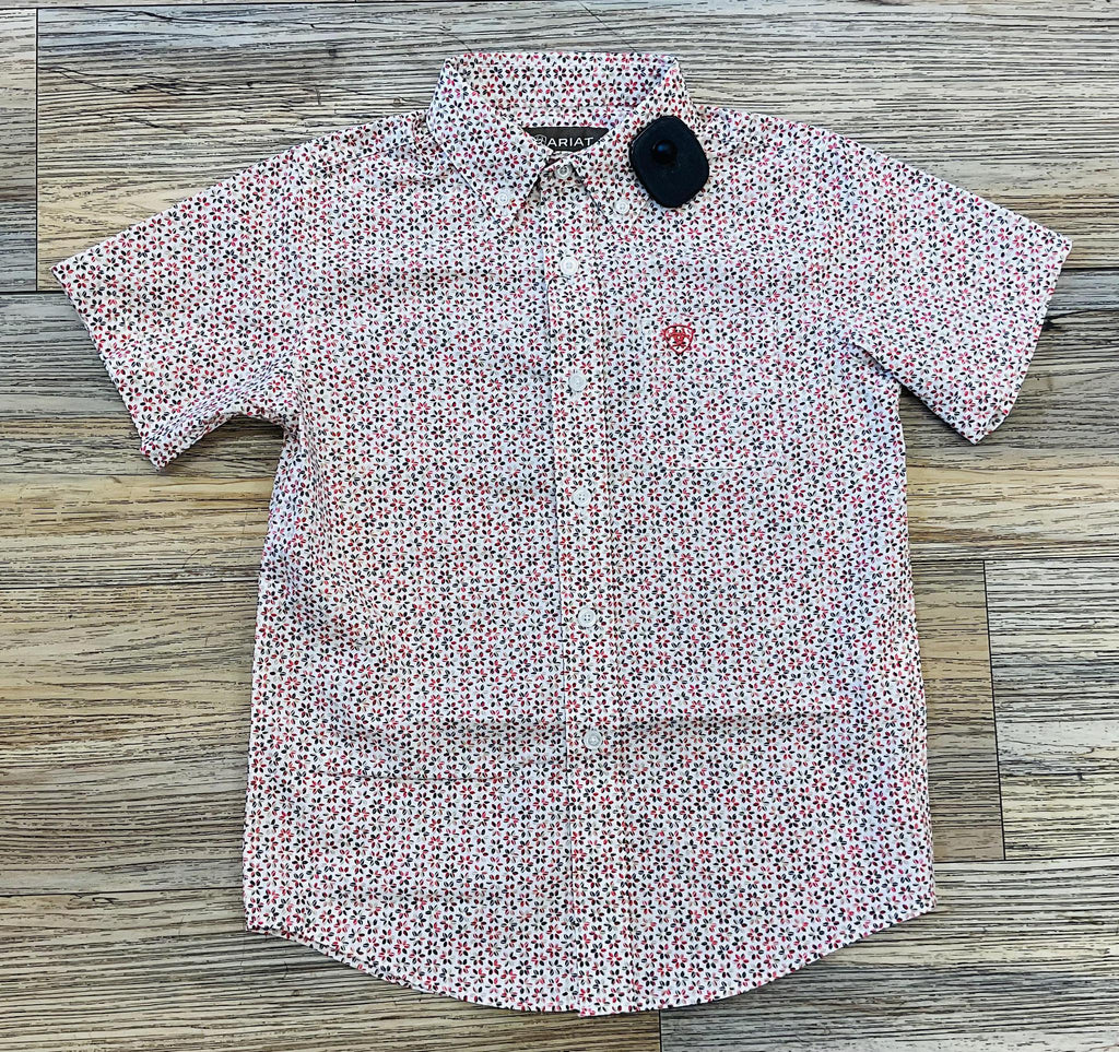 BOY’S ARIAT CHAPMAN SHORT SLEEVE RED SHIRT | 10054781