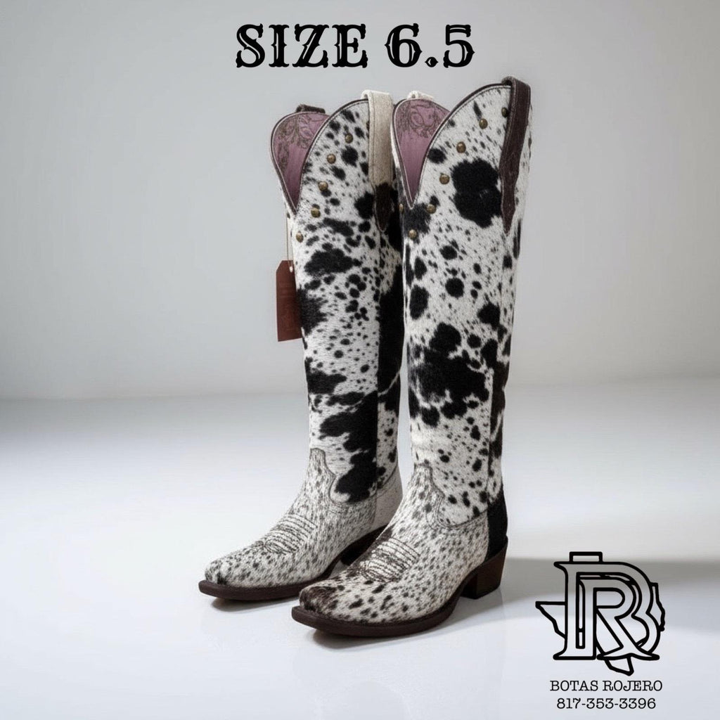 WOMEN COWHIDE BOOTS SIZE 6.5 TALL SHAFT WESTERN SIZE 6.5