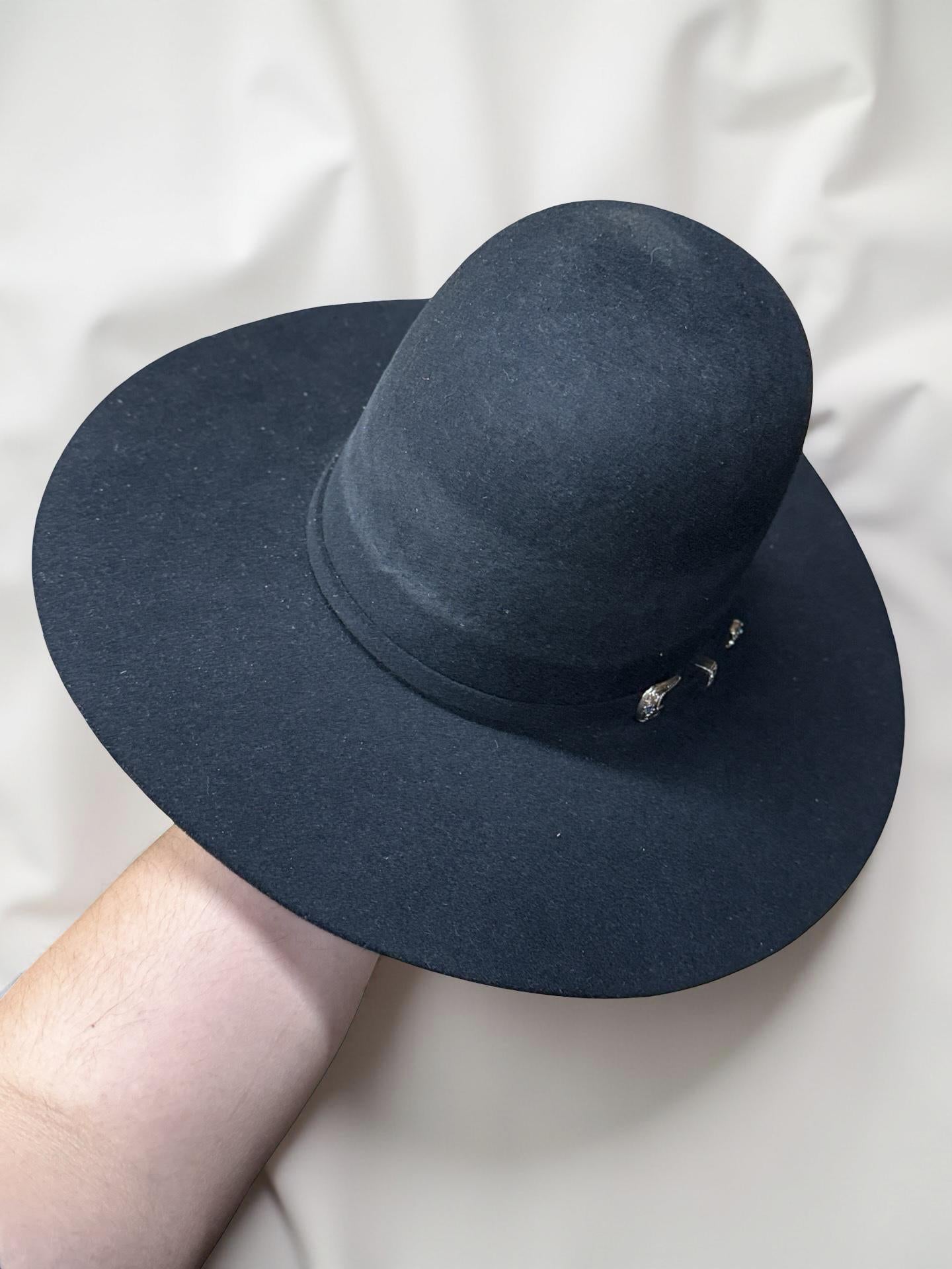 4X BLACK | IRON SPUR ™️ WOOL HAT CROWN 6” BRIM 4 1/4 “